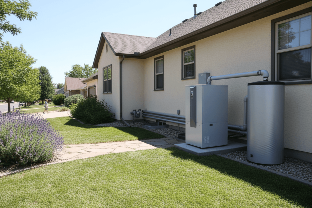 A heat pump installation job seen in full